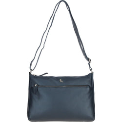 Ladies Leather Shoulder Bag Navy