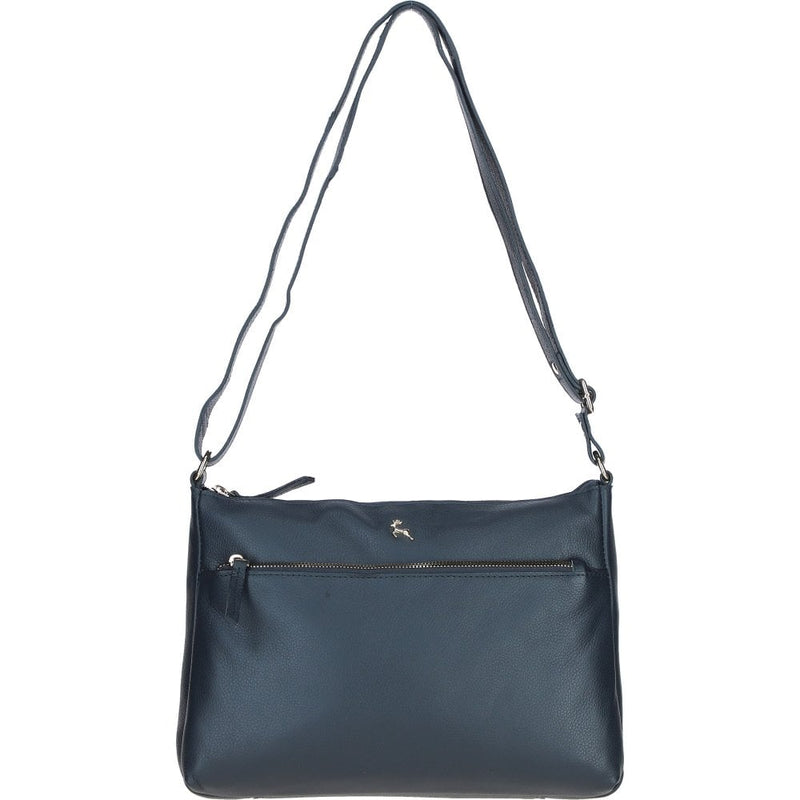 Ladies Leather Shoulder Bag Navy